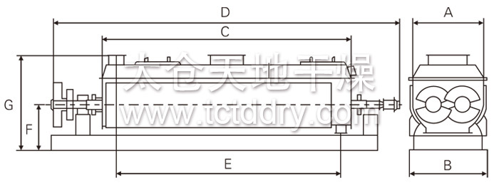 空心桨叶干燥机结构示意图